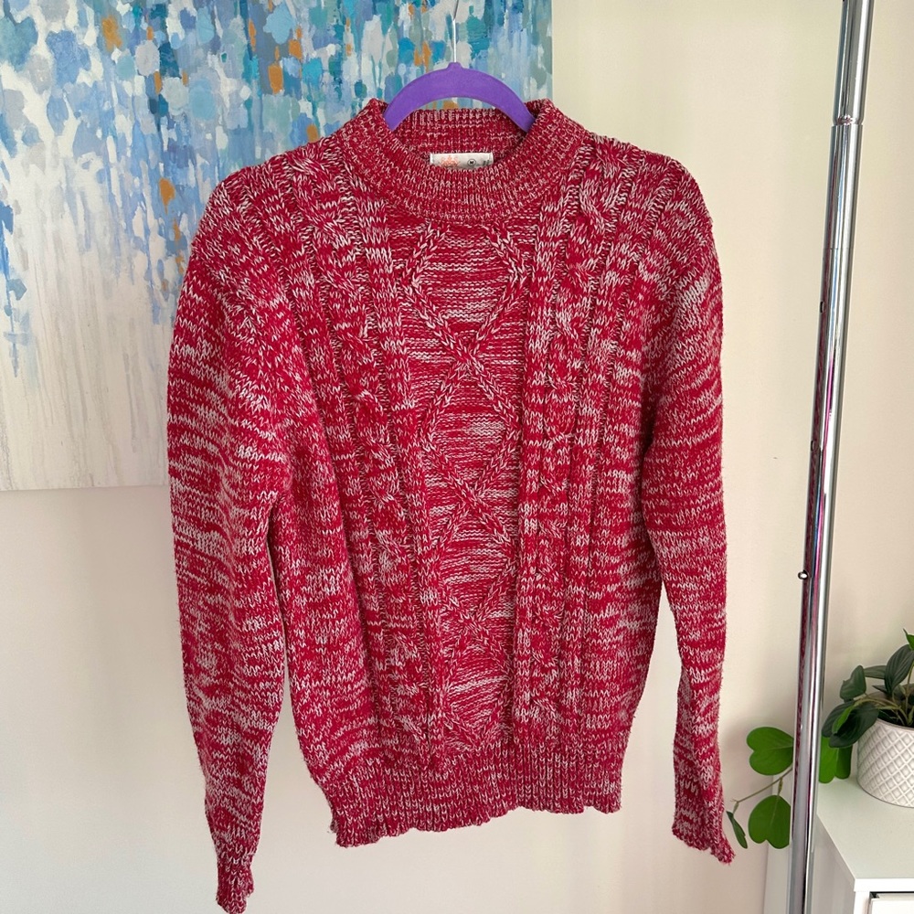 Vintage Red Blend Cowl Neck Knit (S/M)